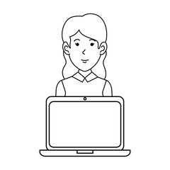 woman with laptop avatar