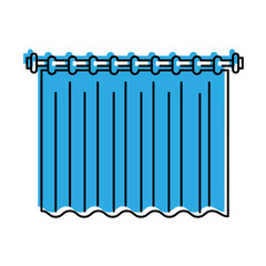 shower curtain clean interior element for bathroom vector illustration