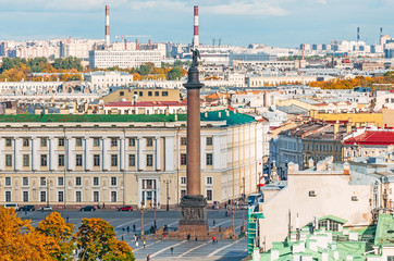 Fototapeta na wymiar Palace square aerial view in St. Petersburg, Russia.