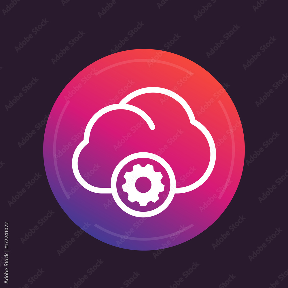 Poster cloud computing vector icon