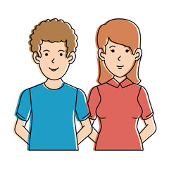 couple casual avatars characters