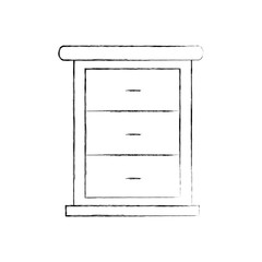 furniture bathroom drawers cabinet wooden vector illustration