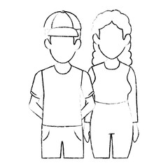 couple casual avatars characters