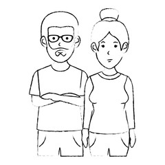 couple casual avatars characters