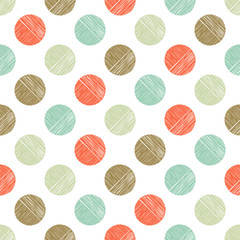 Polka dot seamless pattern. Scribble texture. Textile rapport.