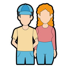 couple casual avatars characters