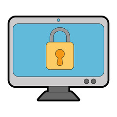computer display with padlock