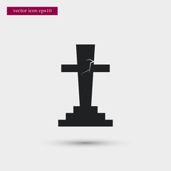 Grave icon simple vector sign