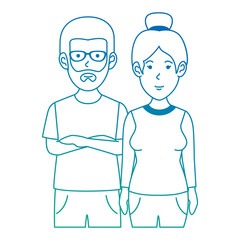 couple casual avatars characters