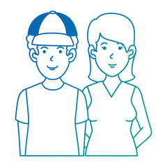 couple casual avatars characters