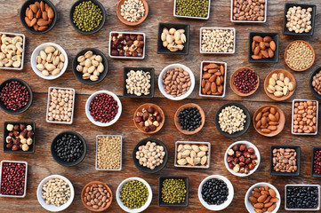 collection of different legumes for background