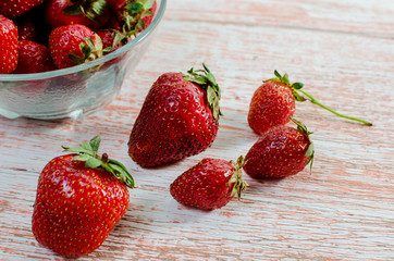 Strawberries on the table.