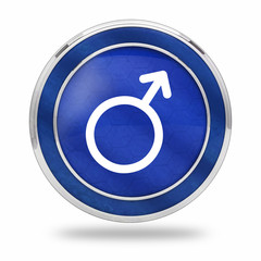bouton homme symbole bleu