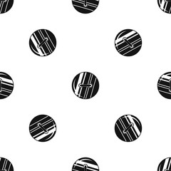 Round sewn button pattern seamless black