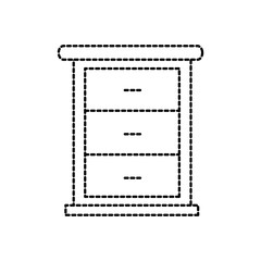 furniture bathroom drawers cabinet wooden vector illustration