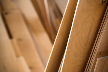 Close-up of plywood sheets - obrazy, fototapety, plakaty