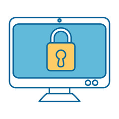 computer display with padlock