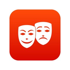 Carnival mask icon digital red