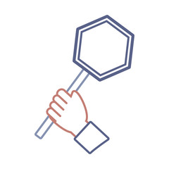 hand  with  trafic sign vector illustration
