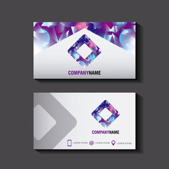 business card set template for identity corporate style vector illustration