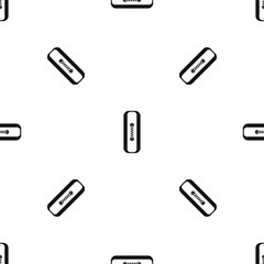 Sewn rectangular button pattern seamless black