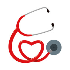 figure medical stethoscope to check cardiac heartbeat