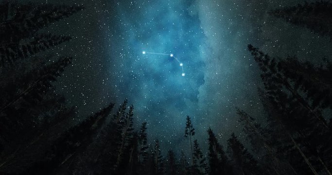 Constellation Aries. Night sky. Stars. Horoscope.
