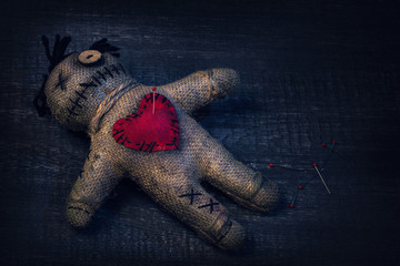 Voodoo doll with pins