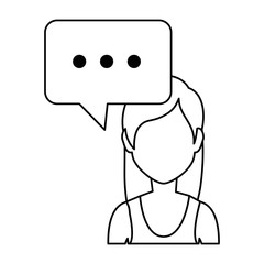 beautiful businesswoman with speech bubble avatar character