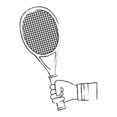 hand human with tennis racket
