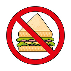 prohibited sandwich fast food icon