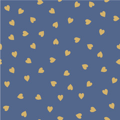 Vector seamless pattern. Randomly disposed hearts. Cute background for print on fabric, paper, scrapbooking. 