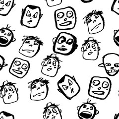 Doodles faces pattern