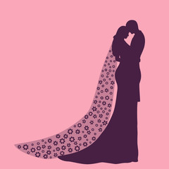 bride and groom silhouette.