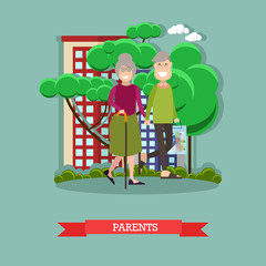 Parents concept vector illustration in flat style