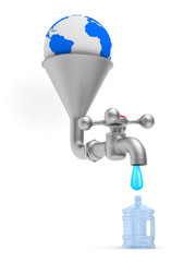 faucet on white background. Isolated 3D illustration