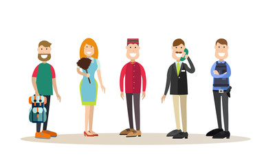 Hotel people vector illustration in flat style