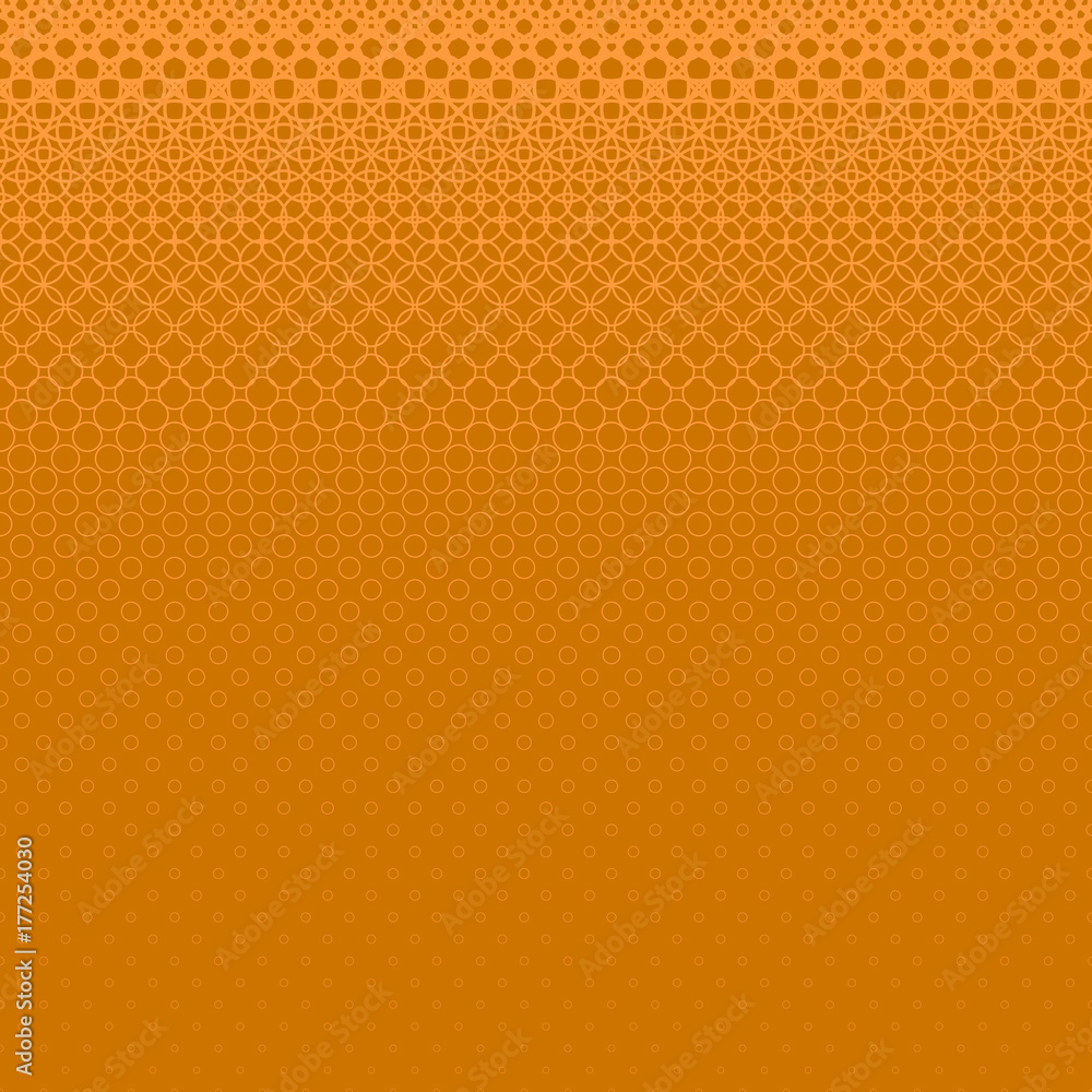 Poster abstract orange halftone circle pattern background - vector illustration from rings in varying sizes