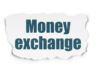 Currency concept: Money Exchange on Torn Paper background
