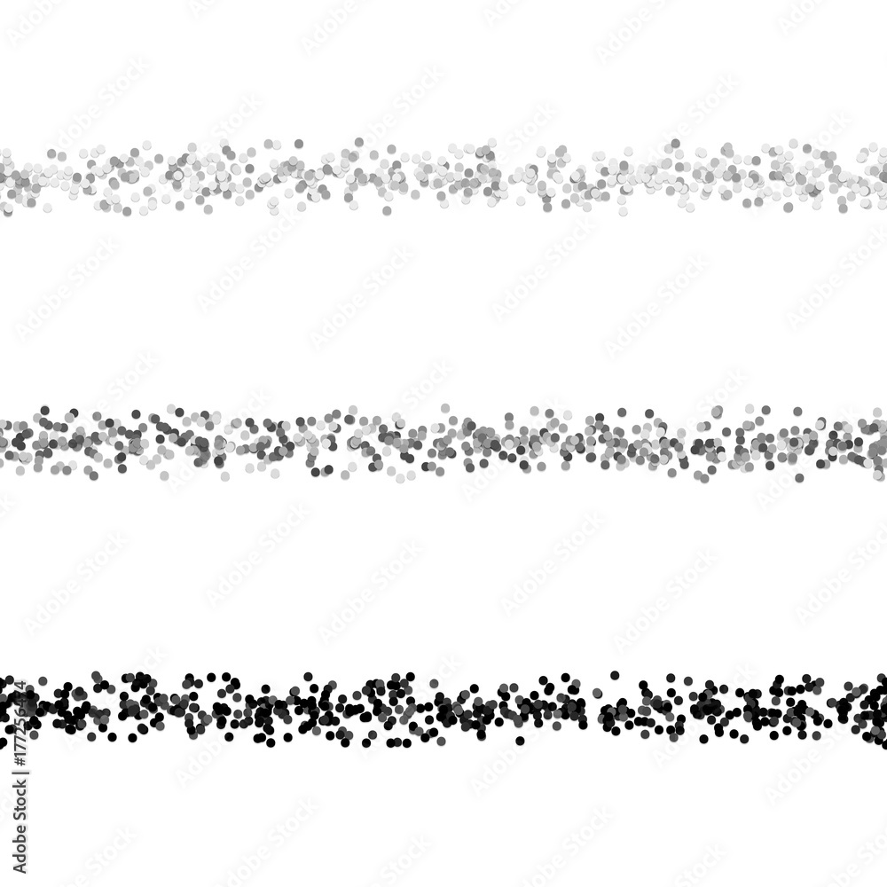 Poster repeatable random dot pattern text dividing line design set - vector graphic design elements from gr