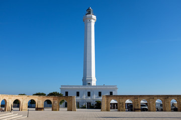 Southernmost Apulian lighthouse in a summer day. Italy