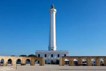 Papier Peint Lavable Phare Southernmost Apulian lighthouse in a summer day. Italy