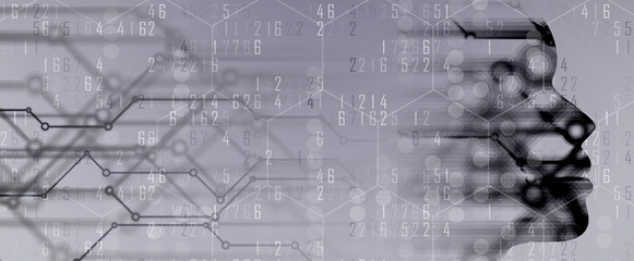 Artificial intelligence. Technology web background. Virtual concept