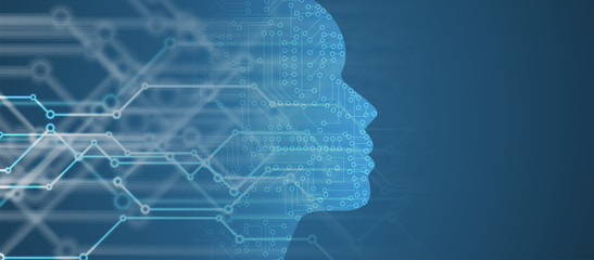 Artificial intelligence. Technology web background. Virtual concept