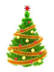 3d neon green Christmas tree