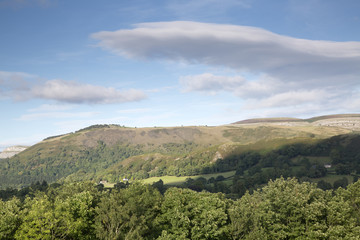 Countryside in Dee Valley outside Llangollen; Wales