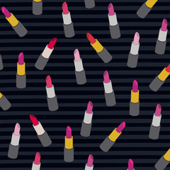 lipstick pattern set on pop art linear color background
