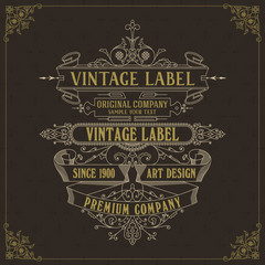 Old vintage card with floral ornament - vector