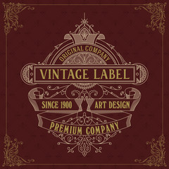 Old vintage card with floral ornament - vector