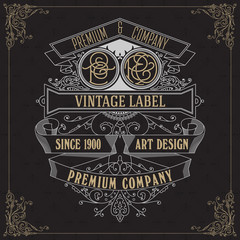 Old vintage card with floral ornament - vector